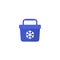 Portable fridge vector icon on white