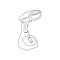 Portable garment steamer continuous line drawing. One line art of home appliance, garment care, ironing, steaming