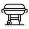 Portable grill icon outline vector. Party steak