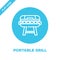 portable grill icon vector from bbq and grill collection. Thin line portable grill outline icon vector  illustration. Linear