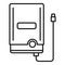 Portable hard disk icon, outline style