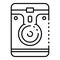 Portable hard disk icon, outline style