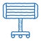 Portable Heating Device On Rollers doodle icon hand drawn illustration