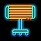 Portable Heating Device On Rollers neon glow icon illustration