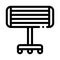 Portable Heating Device On Rollers Vector Icon