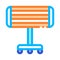 Portable Heating Device On Rollers Vector Icon