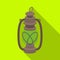 Portable kerosene lamp.African safari single icon in flat style vector symbol stock illustration web.