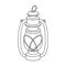 Portable kerosene lamp.African safari single icon in outline style vector symbol stock illustration web.