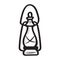 Portable kerosene lamp or lantern camping. Vector cartoon illustration