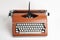 Portable Manual Typewriter In Red Orange