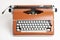 Portable Manual Typewriter In Red Orange