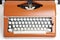 Portable Manual Typewriter In Red Orange