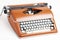 Portable Manual Typewriter In Red Orange