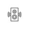 Portable music speaker outline icon