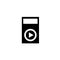Portable musical player line icon.