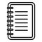 Portable notebook icon outline vector. Paper hand