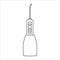 Portable oral irrigator vector outline icon. Water flosser symbol. Teeth brushing machine for interdental wash