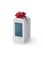 Portable Pulse Oximeter with gift bow on isolated white background to monitor oxygen level at home