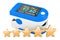 Portable Pulse Oximetry with five golden stars, 3D rendering