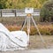 Portable radar on three legs for measuring the speed of cars