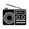 Portable radio reciever icon, vector illustration, black sign on isolated background