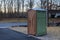 Portable restroom on house under construction in a new house