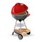 Portable round barbecue with cap bbq grill icon on white