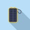 Portable solar panel icon flat vector. Power bank