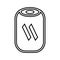 Portable, sound, speaker outline icon. Line art vector