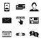Portable tech icons set, simple style