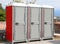 portable toilets booths installed in a public park in the city a