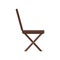 Portable wood chair icon flat isolated vector