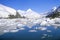 Portage Glacier and Portage Lake as seen from Seward Highway, Alaska