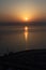 Portait view of Early Sunrise over the sea of Galilee in Israel