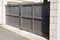 Portal aluminum double grey metal gate high of modern gray suburb house entrance