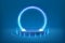 Portal or circle futuristic teleport. Magic gate in fantasy game. Futuristic technology design. Podium pedestal on