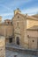 Portal of the convent of the Carmelites of Herrerian style of the seventeenth century. Cuenca city. Castilla la Mancha. Spain