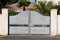 Portal grey classic metal home gate classic old ancien house entry