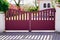 Portal red metal aluminum gate of modern door house