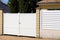 Portal white metal aluminum house double gate and slats