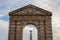 Porte d`Aquitaine Aquitaine Gate with its symbolic arch and column on Place de la Victoire Square in Bordeaux, France.