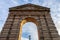 Porte d`Aquitaine Aquitaine Gate with its symbolic arch and column on Place de la Victoire Square in Bordeaux, France.