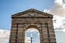 Porte d`Aquitaine Aquitaine Gate with its symbolic arch and column on Place de la Victoire Square in Bordeaux, France.