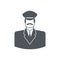 Porter icon. Concierge sign. Guard at entrances of apartment houses, hotels, offices. Gatekeeper for meeting visitors at front do