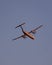 Porter propellor airplane departing Billy Bishop Airport just after sunset. De Havilland Canada Dash 8 Q400