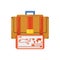 Portfolio briefcase with ticket airplane