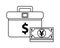 Portfolio briefcase with yens bills money