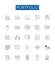 Portfolio line icons signs set. Design collection of Portfolio, Investment, Assets, Funds, Risk, Returns, Securities