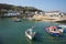 Porth leven Cornwall harbour with boats