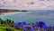 Porthcurno Beach and Cliffs in Cornwall England